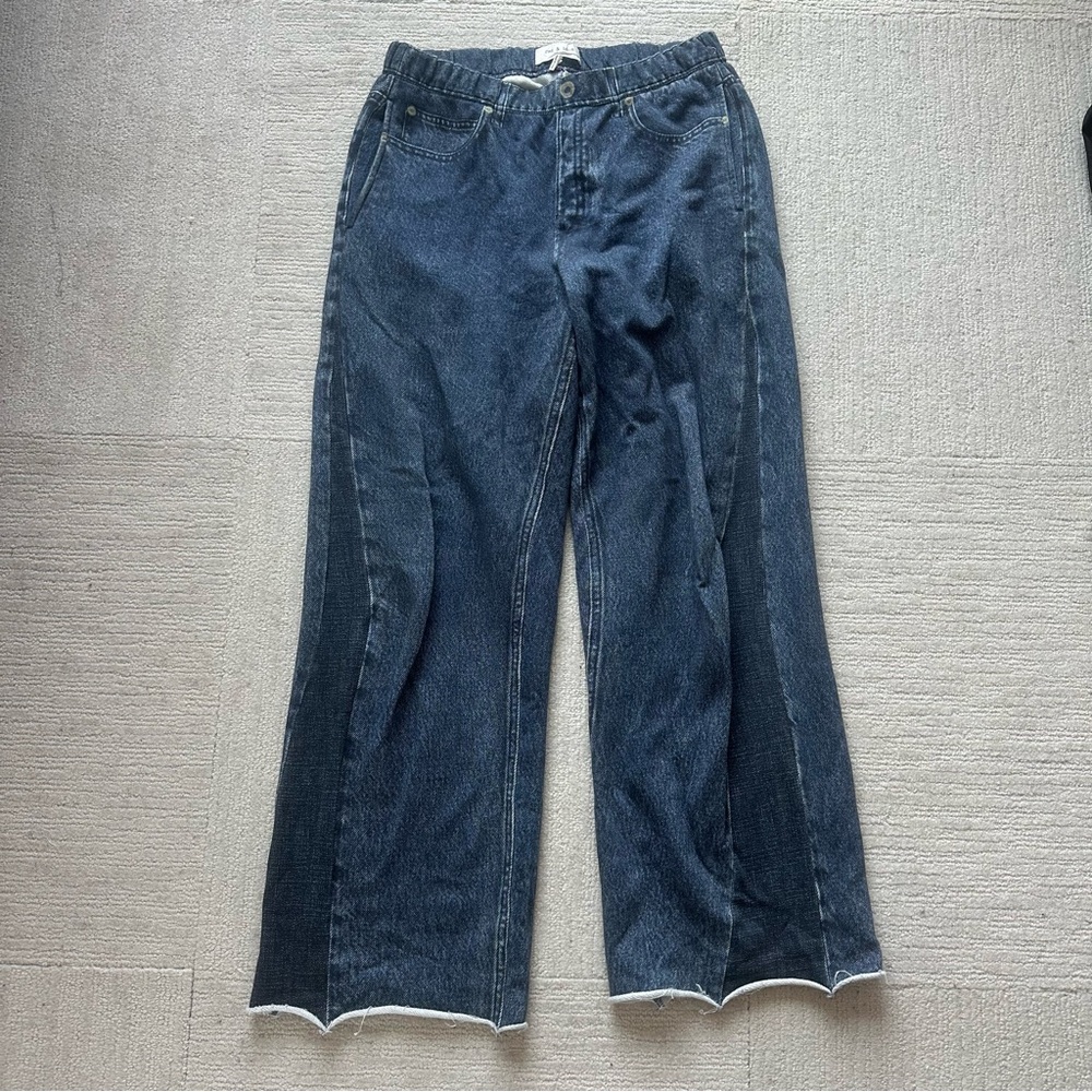 rag & bone Blue Wide-Leg Jeans